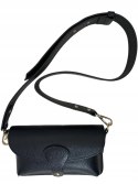 Torebka listonoszka skóra naturalna licowa czarna crossbody Vera Pelle