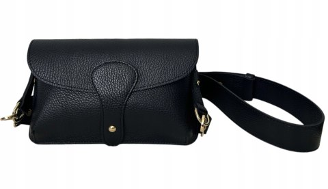 Torebka listonoszka skóra naturalna licowa czarna crossbody Vera Pelle Torebka listonoszka skóra naturalna licowa czarna crossbody Vera Pelle