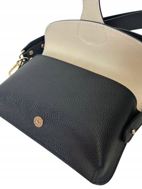 Torebka listonoszka skóra naturalna licowa czarna crossbody Vera Pelle Torebka listonoszka skóra naturalna licowa czarna crossbody Vera Pelle