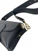 Torebka listonoszka skóra naturalna licowa czarna crossbody Vera Pelle