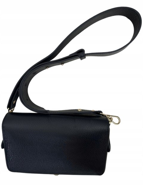 Torebka listonoszka skóra naturalna licowa czarna crossbody Vera Pelle Torebka listonoszka skóra naturalna licowa czarna crossbody Vera Pelle