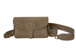 Torebka listonoszka skóra naturalna zamszowa beżowa crossbody Vera Pelle