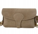 Torebka listonoszka skóra naturalna zamszowa beżowa crossbody Vera Pelle