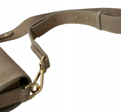 Torebka listonoszka skóra naturalna zamszowa beżowa crossbody Vera Pelle Torebka listonoszka skóra naturalna zamszowa beżowa crossbody Vera Pelle