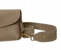 Torebka listonoszka skóra naturalna zamszowa beżowa crossbody Vera Pelle