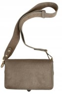Torebka listonoszka skóra naturalna zamszowa beżowa crossbody Vera Pelle