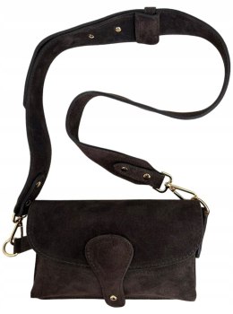 Torebka listonoszka skóra naturalna zamszowa brązowa crossbody Vera Pelle