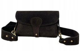 Torebka listonoszka skóra naturalna zamszowa brązowa crossbody Vera Pelle