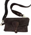 Torebka listonoszka skóra naturalna zamszowa brązowa crossbody Vera Pelle
