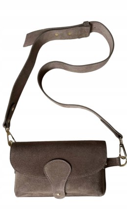 Torebka listonoszka skóra naturalna zamszowa mocha crossbody Vera Pelle