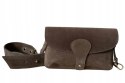 Torebka listonoszka skóra naturalna zamszowa mocha crossbody Vera Pelle