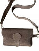 Torebka listonoszka skóra naturalna zamszowa mocha crossbody Vera Pelle