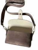 Torebka listonoszka skóra naturalna zamszowa mocha crossbody Vera Pelle
