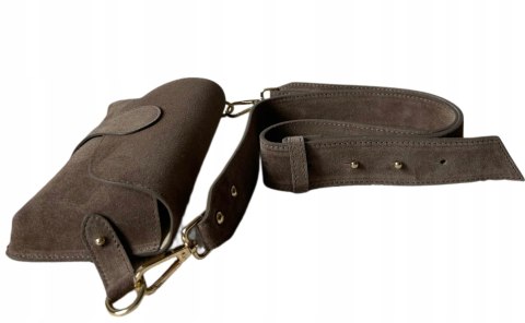 Torebka listonoszka skóra naturalna zamszowa mocha crossbody Vera Pelle Torebka listonoszka skóra naturalna zamszowa mocha crossbody Vera Pelle