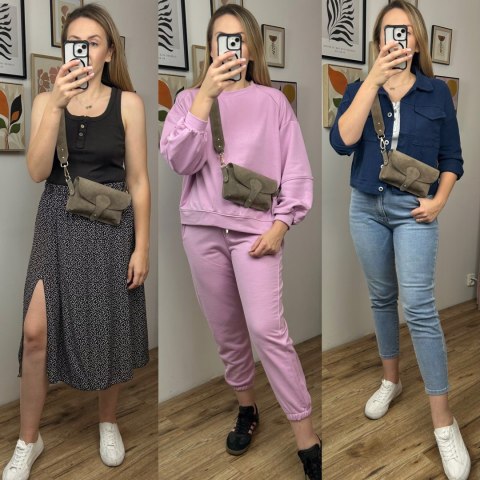 Torebka listonoszka skóra naturalna zamszowa mocha crossbody Vera Pelle Torebka listonoszka skóra naturalna zamszowa mocha crossbody Vera Pelle