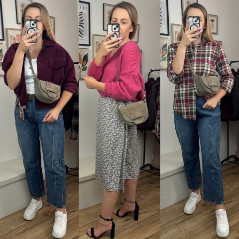 Torebka listonoszka beż taupe crossbody skóra naturalna zamszowa Vera Pelle - LISTO SUEDE