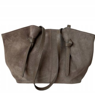 Torebka shopper mocha taupe skórzana zamszowa zamsz Laura Biaggi - ROMA