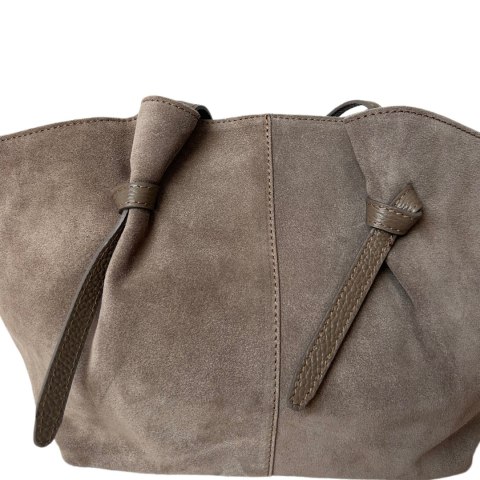 Torebka shopper mocha taupe skórzana zamszowa zamsz Laura Biaggi - ROMA Torebka shopper mocha taupe skórzana zamszowa zamsz Laura Biaggi - ROMA