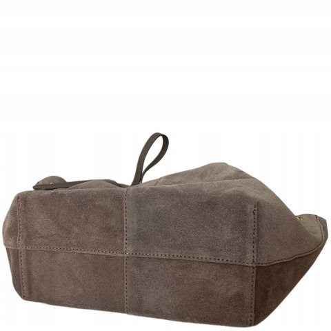 Torebka shopper mocha taupe skórzana zamszowa zamsz Laura Biaggi - ROMA Torebka shopper mocha taupe skórzana zamszowa zamsz Laura Biaggi - ROMA