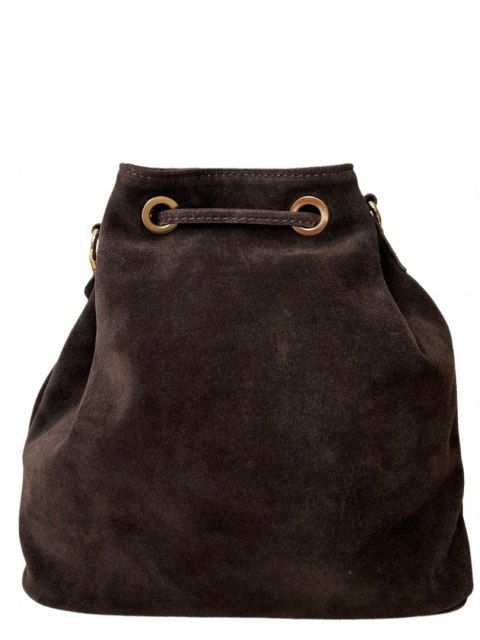 Torebka worek zamsz naturalny skóra brązowa czekolada frędzle Laura Biaggi - BOHO CHIC Torebka worek zamsz naturalny skóra brązowa czekolada frędzle Laura Biaggi - BOHO CHIC