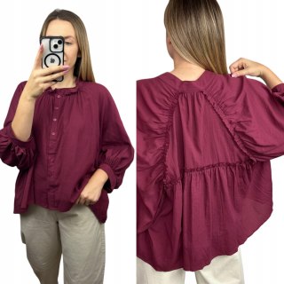 Bordowa koszula luźna Anioł oversize 100% bawełna Wiya- ANGEL