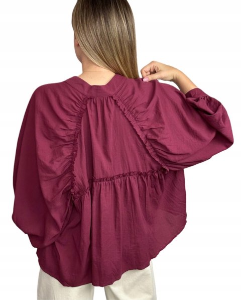 Bordowa koszula luźna Anioł oversize 100% bawełna Wiya- ANGEL