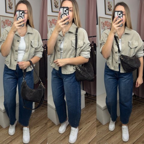 Czekoladowa torebka typu hobo skóra naturalna zamsz zamszowa Vera Pelle- DOUBLE STRAP