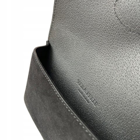Torebka listonoszka skóra naturalna zamszowa czarna crossbody Vera Pelle- MEGA LUXI