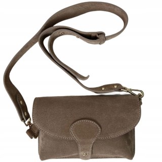 Torebka listonoszka skóra naturalna zamszowa mocha crossbody Vera Pelle- MEGA LUXI