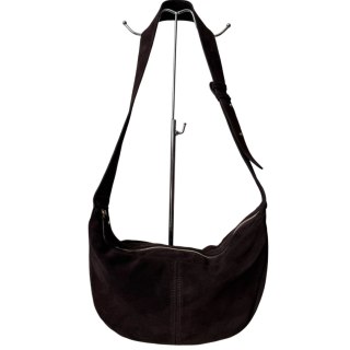 Torebka typu hobo skóra naturalna zamszowa czekoladowa Vera Pelle- HOBO MOOD