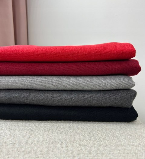 Duży beżowy szal szalik z frędzlami wełniany wiskozowy miękki Cashmere- FEEL