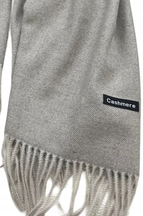 Duży fango szal szalik z frędzlami wełniany wiskozowy miękki Cashmere- FEEL