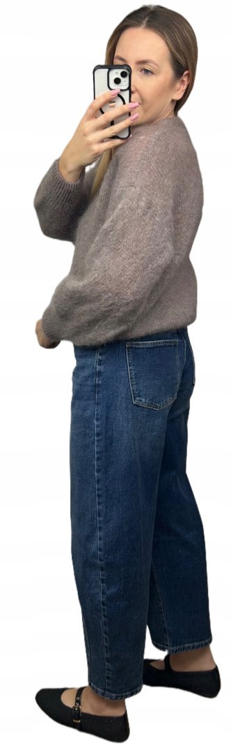 Sweter kardigan beżowy fango super kid moher 80% miękki Toscana39- MOHAIR COZY