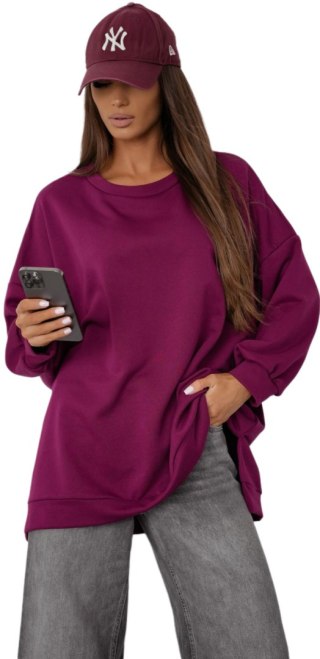 Bawełniana burgundowa bluza oversize luźna polska produkcja mucha Me Gusta- ULTIMATE