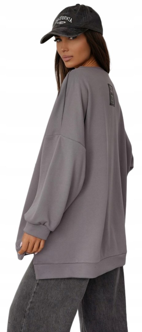 Bawełniana grafitowa bluza oversize luźna polska produkcja mucha Me Gusta- ULTIMATE