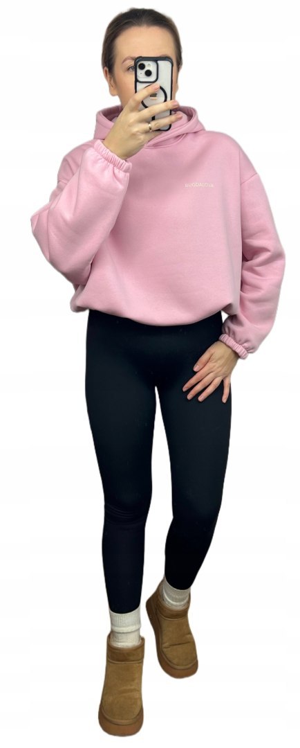 Bluza bawełniana oversize luźna mleczna różowa BUGDALOVA by MIA- BUGDALOVA