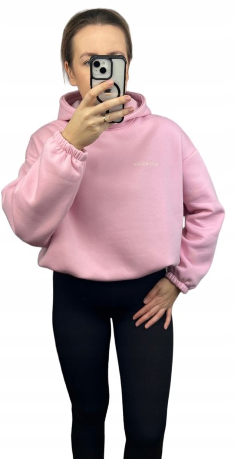 Bluza bawełniana oversize luźna mleczna różowa BUGDALOVA by MIA- BUGDALOVA