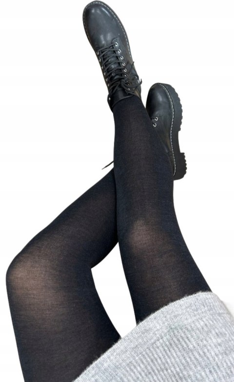 Czarne rajstopy kaszmirowe ciepłe elastyczne MiNiMi Camilia L/XL 3/4