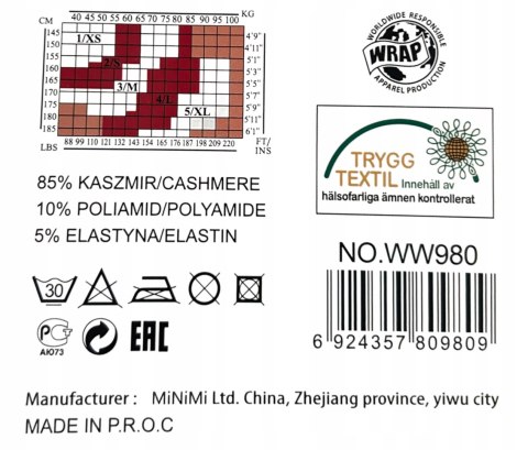 Czarne rajstopy kaszmirowe ciepłe elastyczne MiNiMi Camilia L/XL 3/4