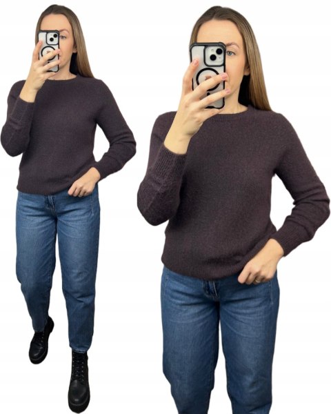 Czekoladowy brązowy klasyczny miękki sweter baby alpaka wełna Made in Italy- MORRA