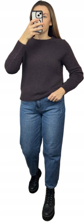 Czekoladowy brązowy klasyczny miękki sweter baby alpaka wełna Made in Italy- MORRA