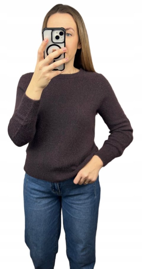 Czekoladowy brązowy klasyczny miękki sweter baby alpaka wełna Made in Italy- MORRA