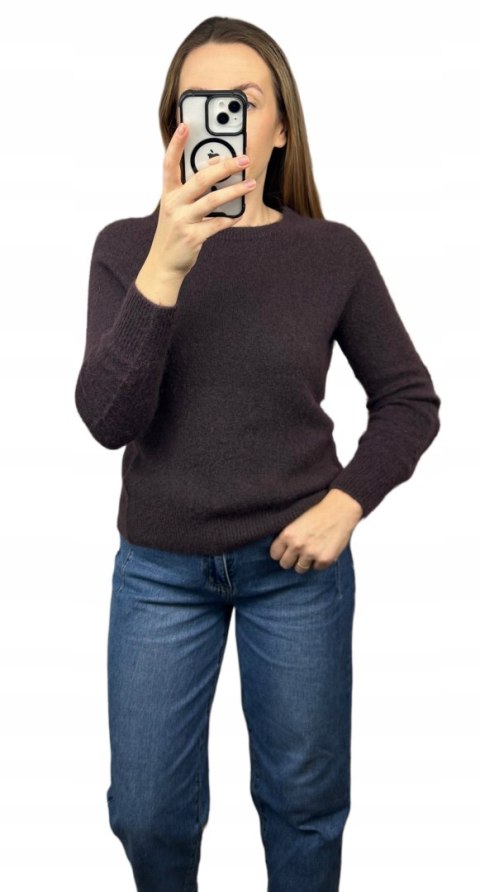 Czekoladowy brązowy klasyczny miękki sweter baby alpaka wełna Made in Italy- MORRA