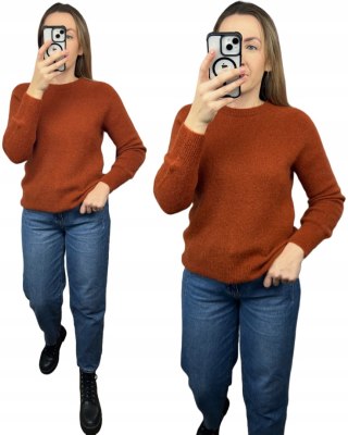 Dynia pomarańczowy klasyczny miękki sweter baby alpaka wełna Made in Italy- MORRA