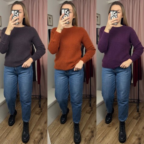 Dynia pomarańczowy klasyczny miękki sweter baby alpaka wełna Made in Italy- MORRA