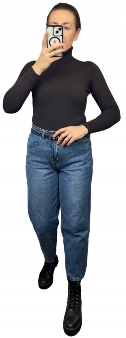 Gładki miękki klasyczny elastyczny golf basic dopasowany czekoladowy brąz- COLLA I