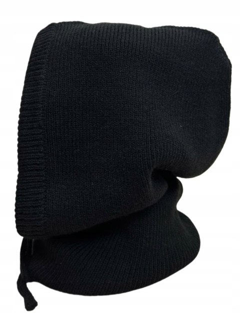 Kaptur balaclava kominiarka komin wiskozowy wiskoza prążkowany czarny- MELLA
