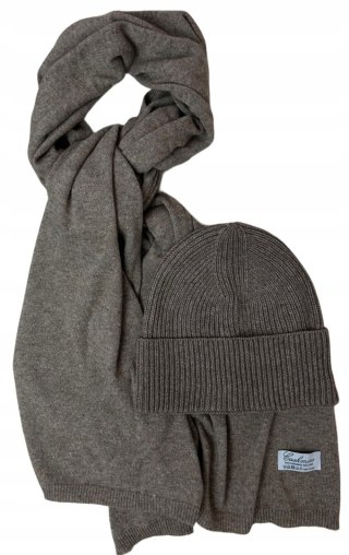 Komplet kaszmirowy fango II wełniany wełna kaszmir czapka szalik Cashmere- CASHMIRA