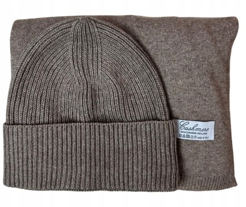 Komplet kaszmirowy fango II wełniany wełna kaszmir czapka szalik Cashmere- CASHMIRA