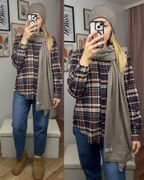 Komplet kaszmirowy fango II wełniany wełna kaszmir czapka szalik Cashmere- CASHMIRA